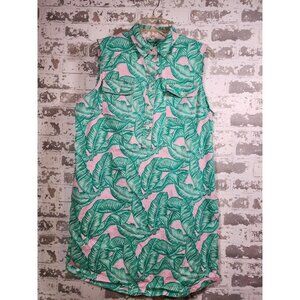 Vineyard Vines Women's Size 14 Banana Leaf Margo Shirt Dress Tropical Shift